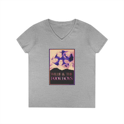 Ladies' V-Neck – Vintage Band Photo Front & 40 Years of Music & Memories Back (Various Colors Available)