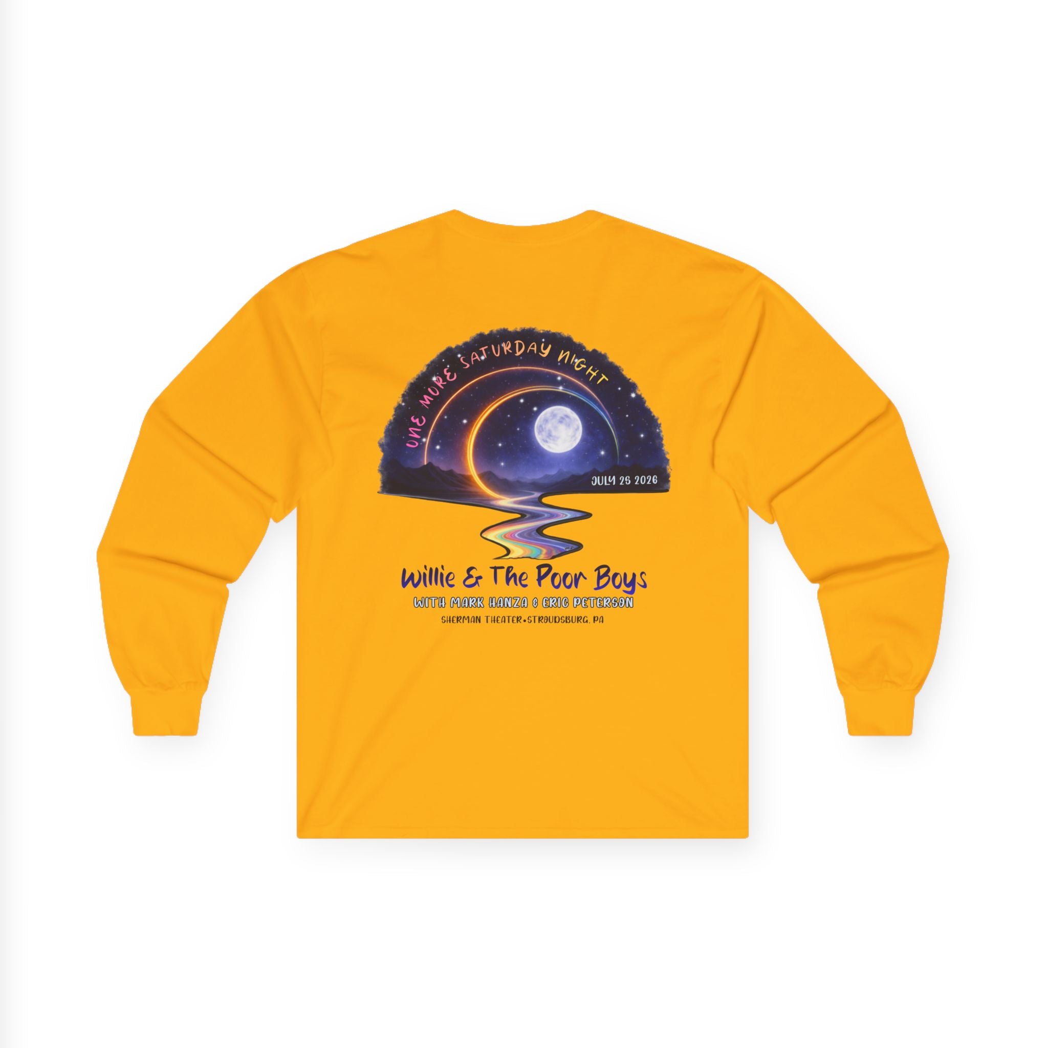 Medium Weight Long Sleeve Shirt - Willie & The Poor Boys Sherman Reunion Artwork