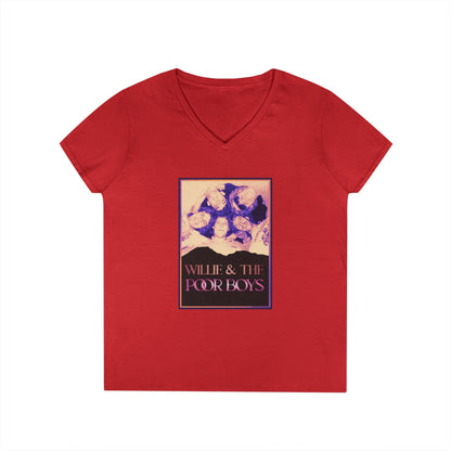 Ladies' V-Neck – Vintage Band Photo Front & 40 Years of Music & Memories Back (Various Colors Available)