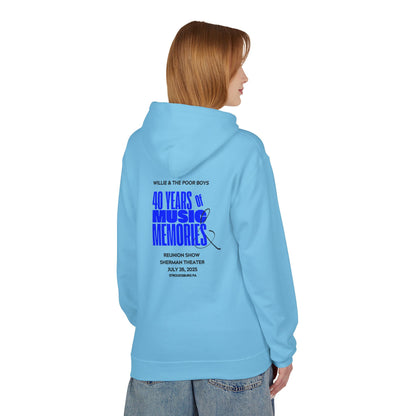 Unisex Reunion Hoodie – Poor Boys Logo Front with 40 Years of Music & Memories Back (Various Colors Available)