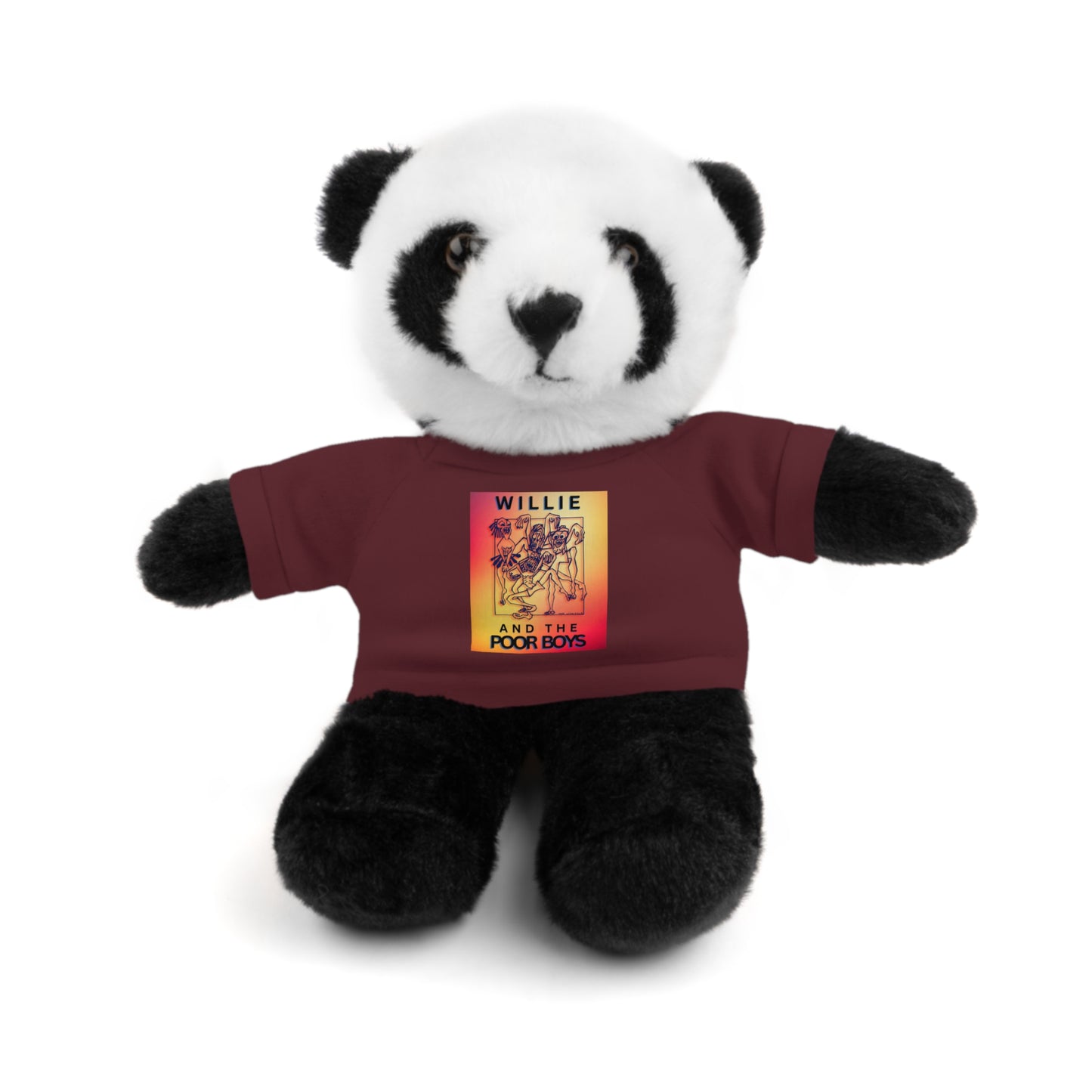 Willie & The Poor Boys 8" Plush Stuffed Animal – Choose 1 of 6 with Colorful T-Shirt