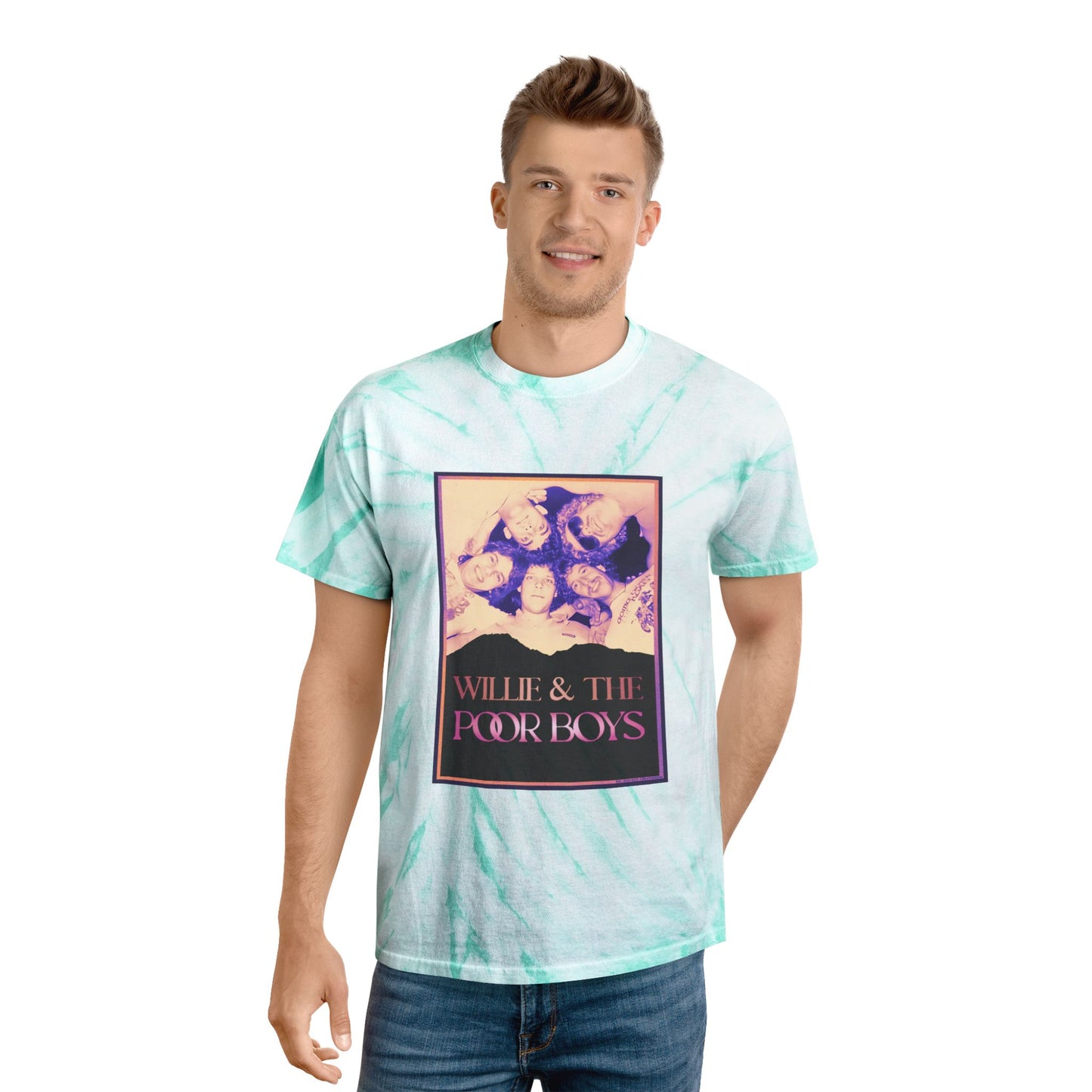 Tie-Dye - Vintage Photo Front with "Music & Memories" Artwork Back  - Unisex T-Shirt (4 colors available)