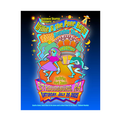 Limited Edition Reunion Poster – Willie and the Poor Boys - Artwork by Gary Knize (Satin Finish)