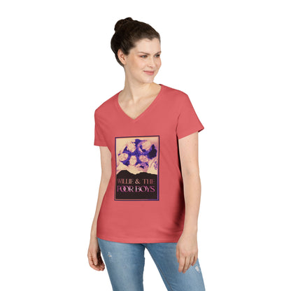 Ladies' V-Neck – Vintage Band Photo Front & 40 Years of Music & Memories Back (Various Colors Available)