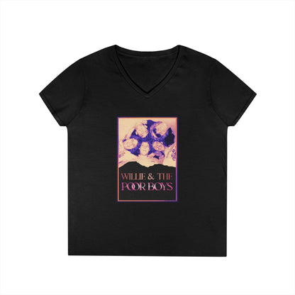 Ladies' V-Neck – Vintage Band Photo Front & 40 Years of Music & Memories Back (Various Colors Available)
