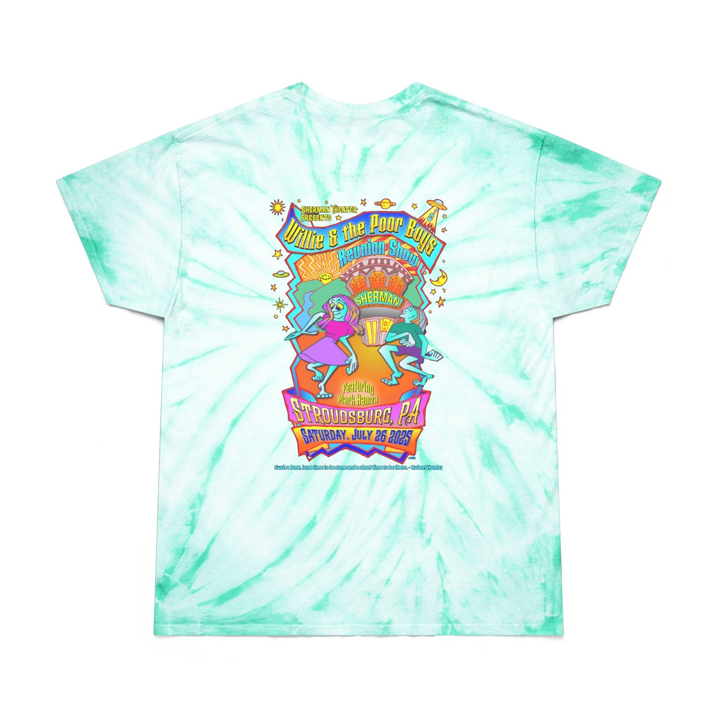 Tie-Dye - Photo Collage Band Name Front with the 2025 Reunion Hand-Drawn Back Design  - Unisex T-Shirt (4 colors available)