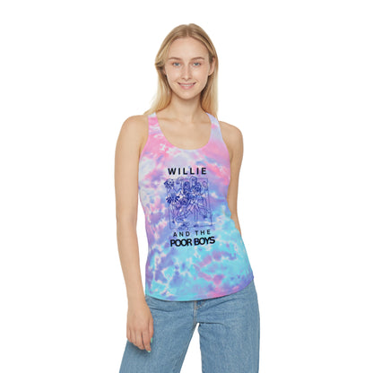 Tie-Dye Racerback Tank - Music & Memories Artwork Bank & Logo Front (3 colors available)