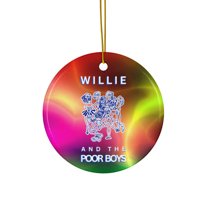 Double-Sided Ceramic Keepsake Ornament  - Willie & The Poor Boys Logo (Circle, Heart, Star, Snowflake)