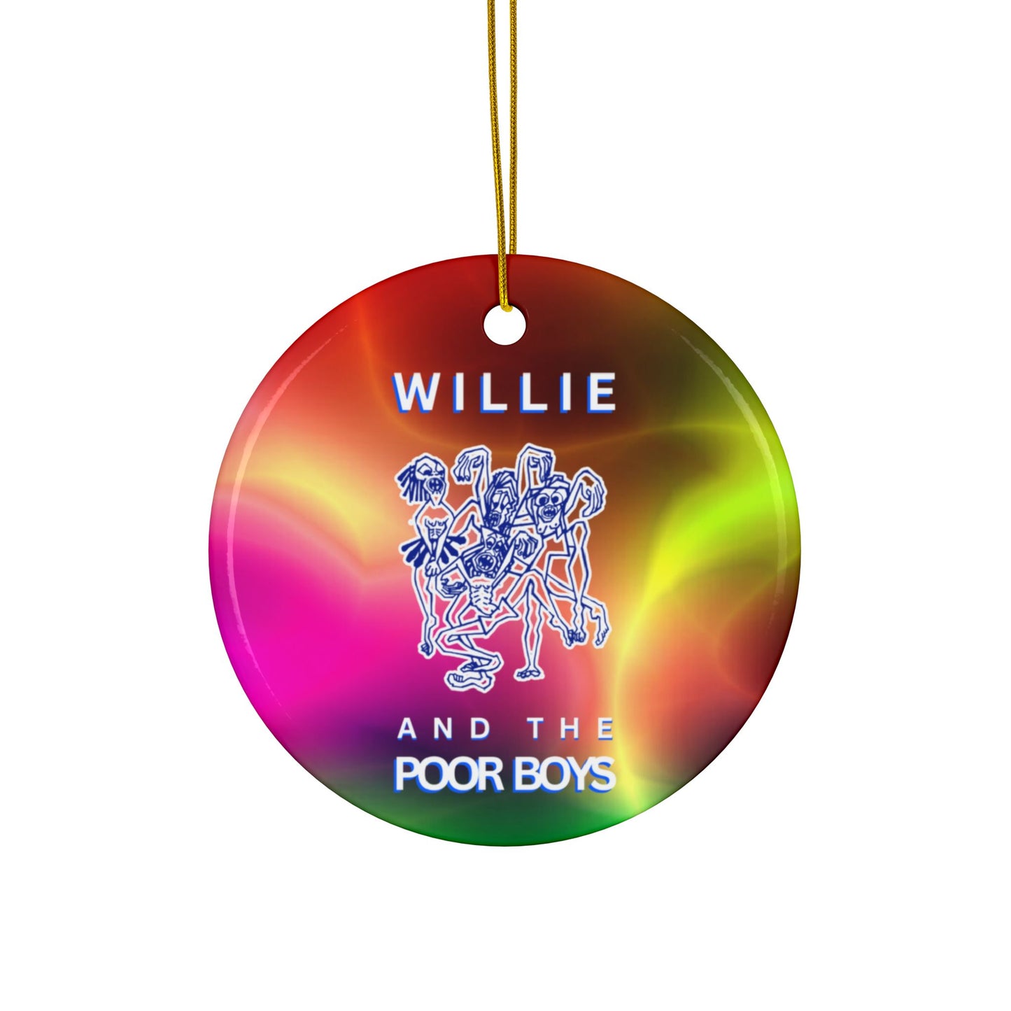 Double-Sided Ceramic Keepsake Ornament  - Willie & The Poor Boys Logo (Circle, Heart, Star, Snowflake)