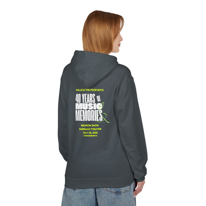 Unisex Reunion Hoodie – 40 Years of Music & Memories with Front Logo (Various Colors Available)