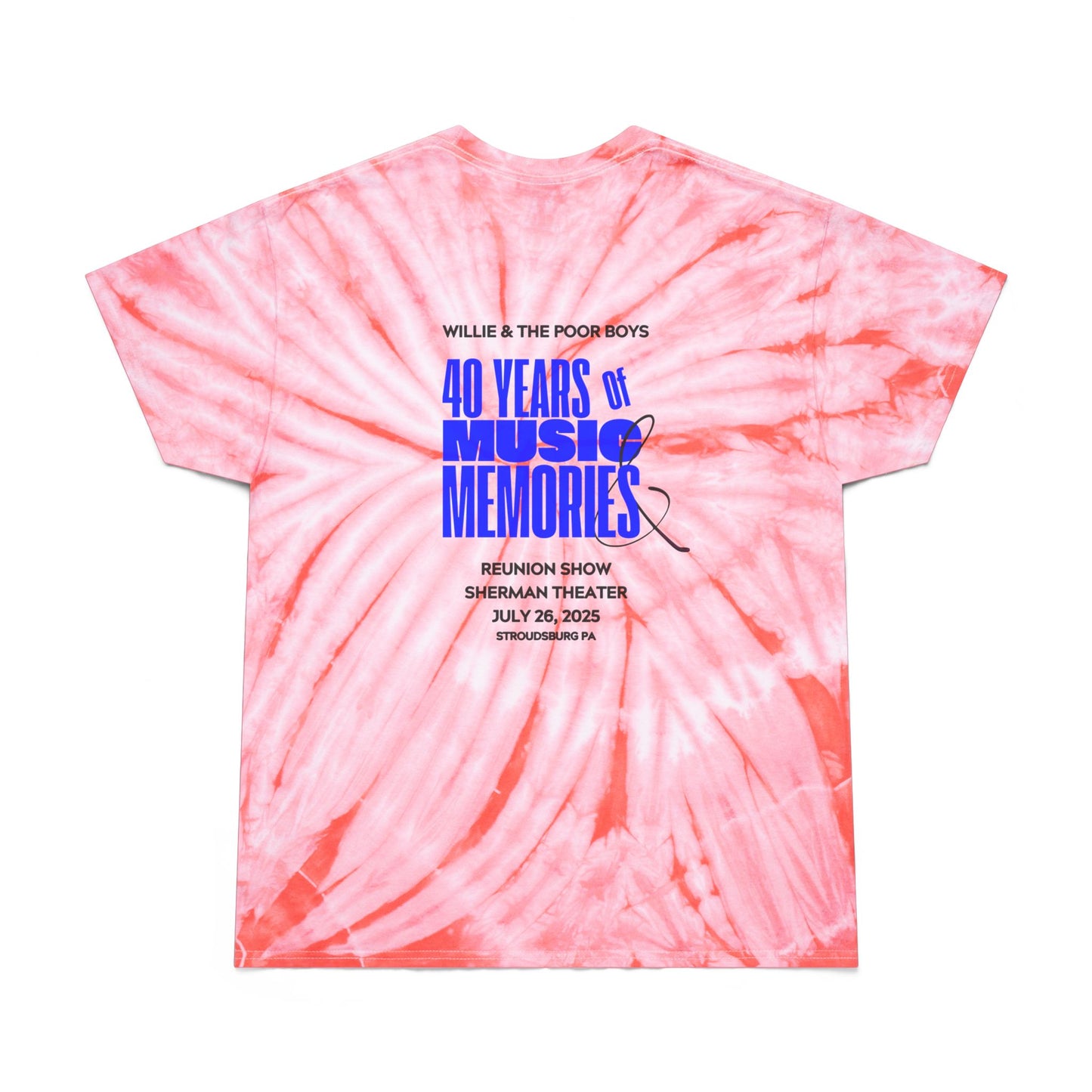 Tie-Dye - Vintage Photo Front with "Music & Memories" Artwork Back  - Unisex T-Shirt (4 colors available)