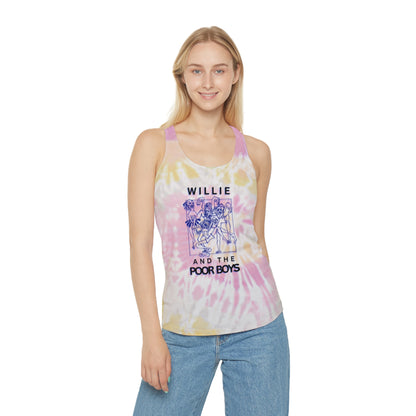 Tie-Dye Racerback Tank - Music & Memories Artwork Bank & Logo Front (3 colors available)