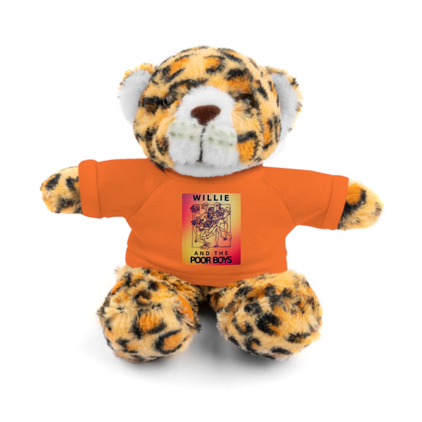 Willie & The Poor Boys 8" Plush Stuffed Animal – Choose 1 of 6 with Colorful T-Shirt