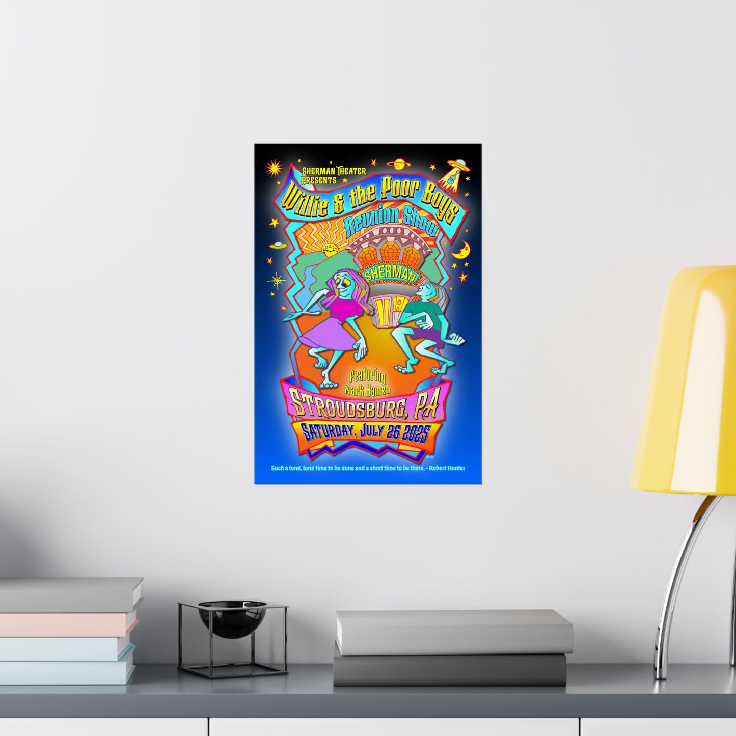 Limited Edition Reunion Poster – Willie and the Poor Boys - Artwork by Gary Knize (Satin Finish)