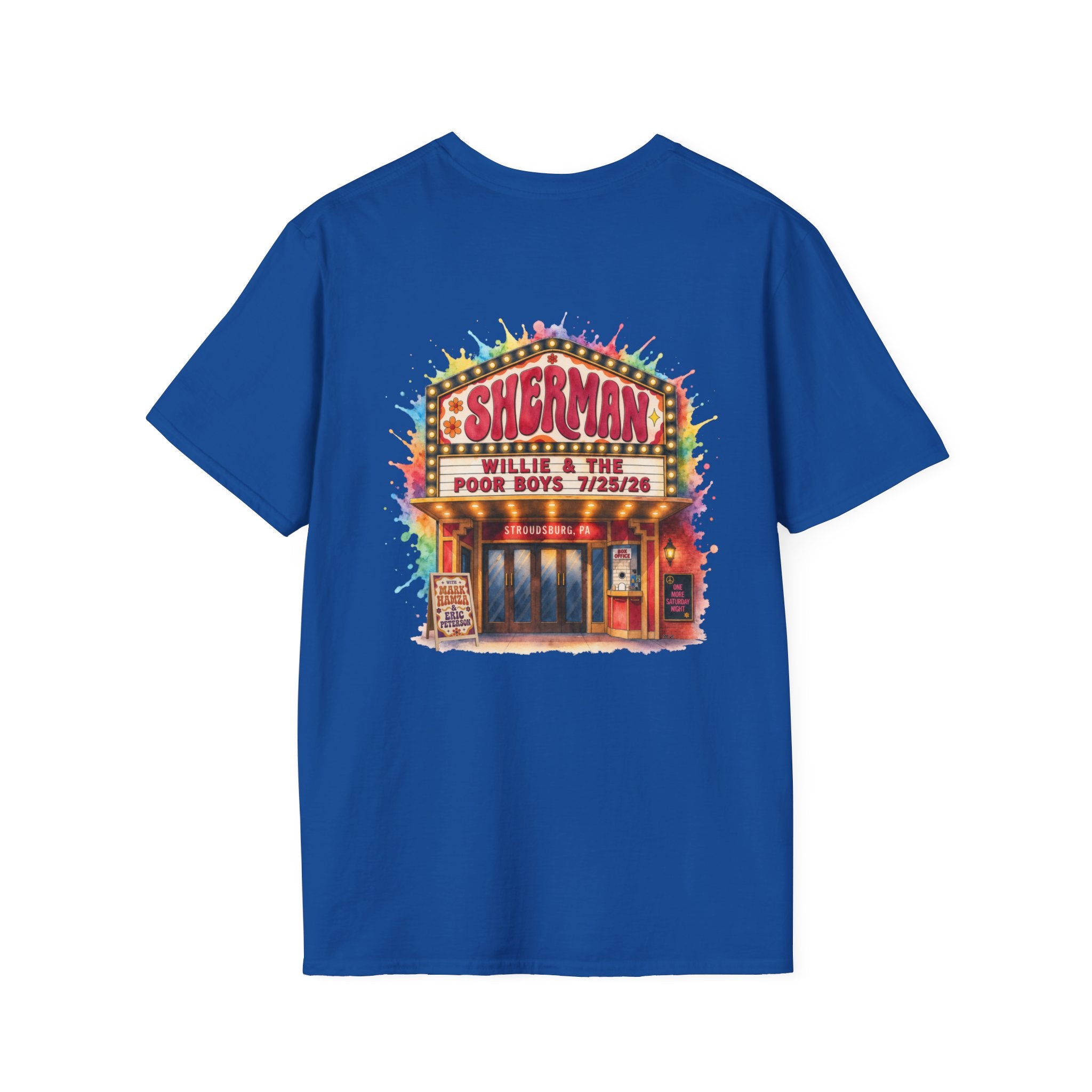 Unisex Willie & The Poor Boys Color Splash Sherman Reunion 2026 Sherman Theater Softstyle T-Shirt