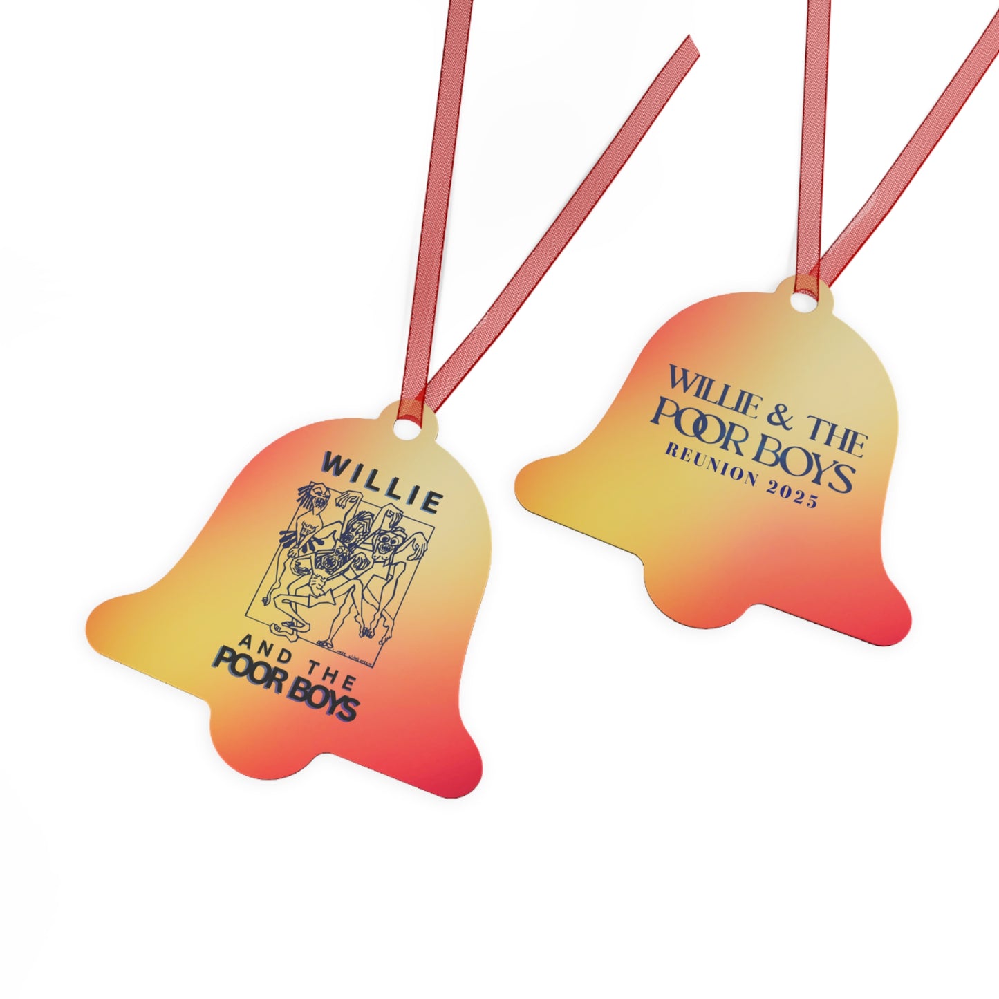 Willie & The Poor Boys Reunion Ornament – 2-Sided Metal Keepsake (Round, Bell, Oval, Tree)