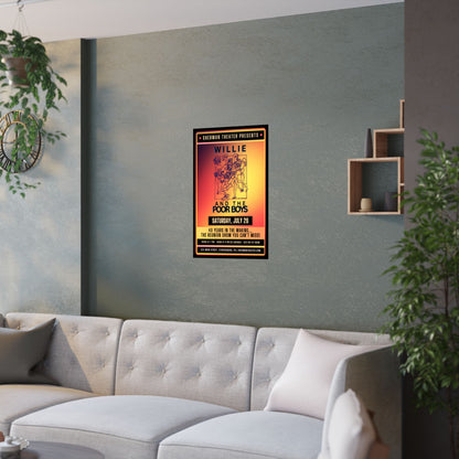 Reunion Concert Poster (Orange Hues) – Willie and the Poor Boys (Satin Finish, Retro Design)