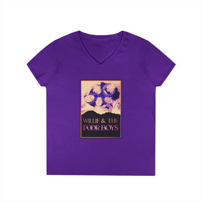 Ladies' V-Neck – Vintage Band Photo Front & 40 Years of Music & Memories Back (Various Colors Available)