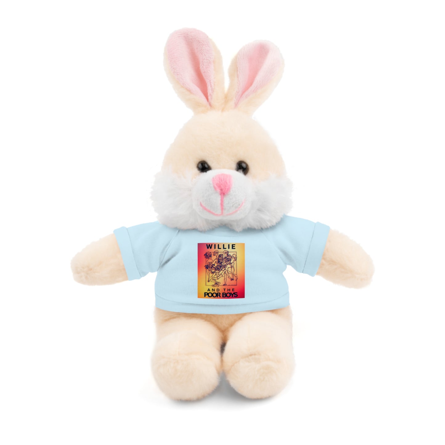 Willie & The Poor Boys 8" Plush Stuffed Animal – Choose 1 of 6 with Colorful T-Shirt
