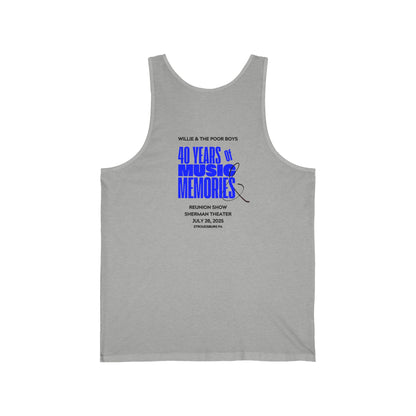 Unisex "Music & Memories" Artwork Back with Logo Front - Jersey Tank Top