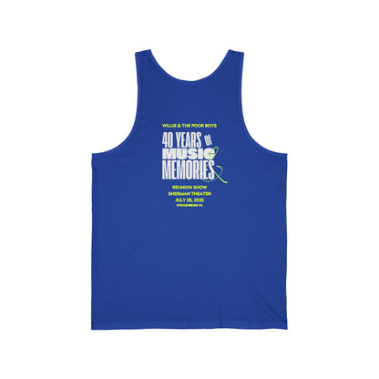 Unisex "Music & Memories" Artwork Back with Logo Front - Jersey Tank Top
