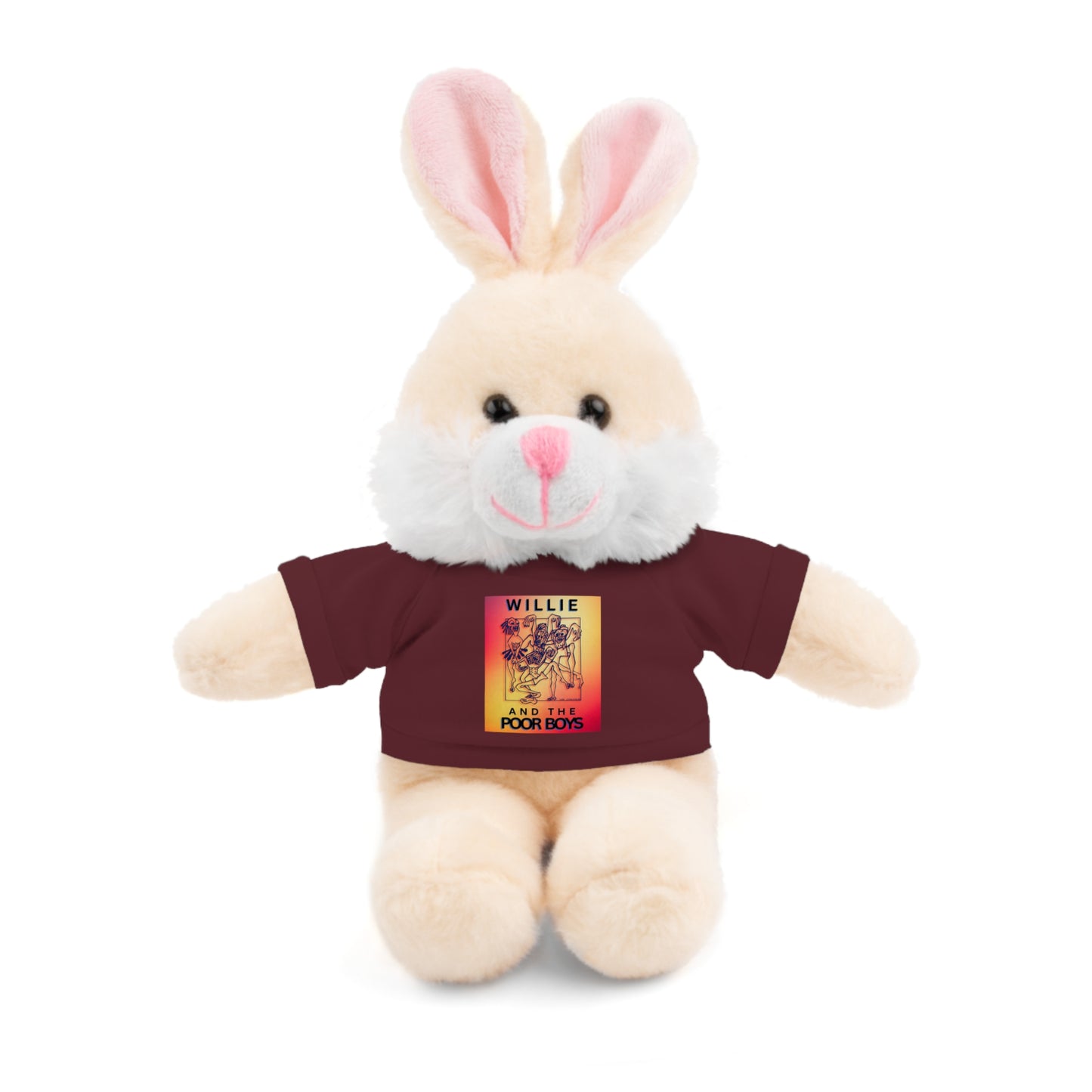 Willie & The Poor Boys 8" Plush Stuffed Animal – Choose 1 of 6 with Colorful T-Shirt