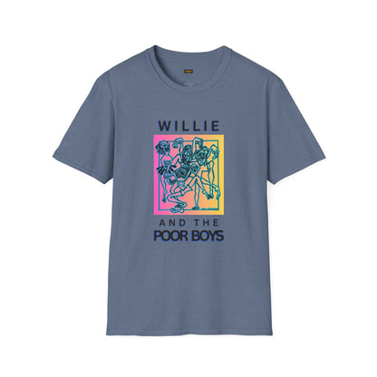Copy of Solid Colors "One More Saturday Night" with Instruments Artwork Back & Logo Front - Softstyle T-Shirt (Various Colors Available)