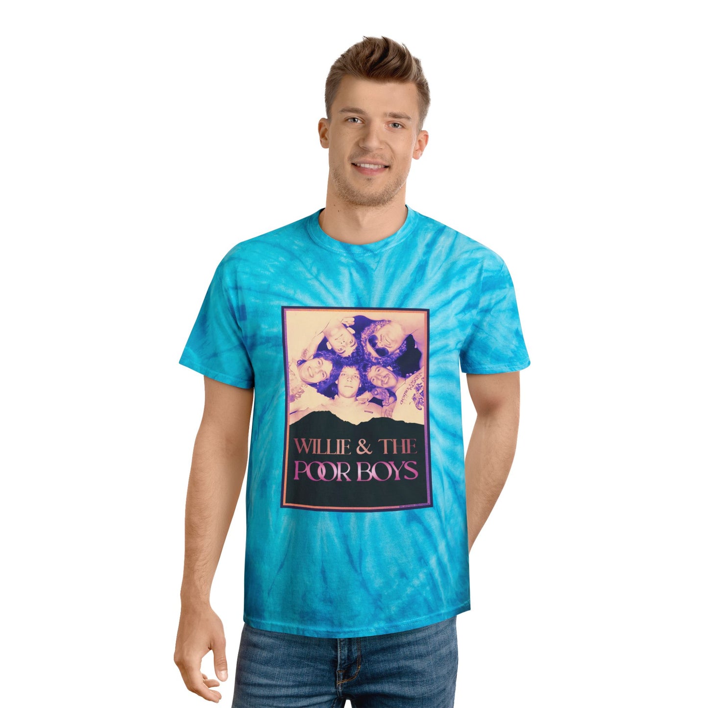 Tie-Dye - Vintage Photo Front with "Music & Memories" Artwork Back  - Unisex T-Shirt (4 colors available)