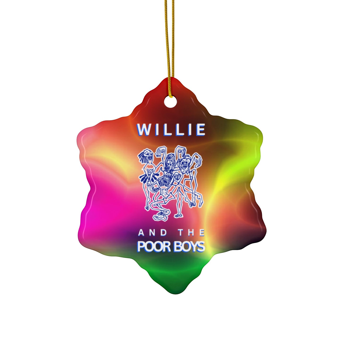 Double-Sided Ceramic Keepsake Ornament  - Willie & The Poor Boys Logo (Circle, Heart, Star, Snowflake)