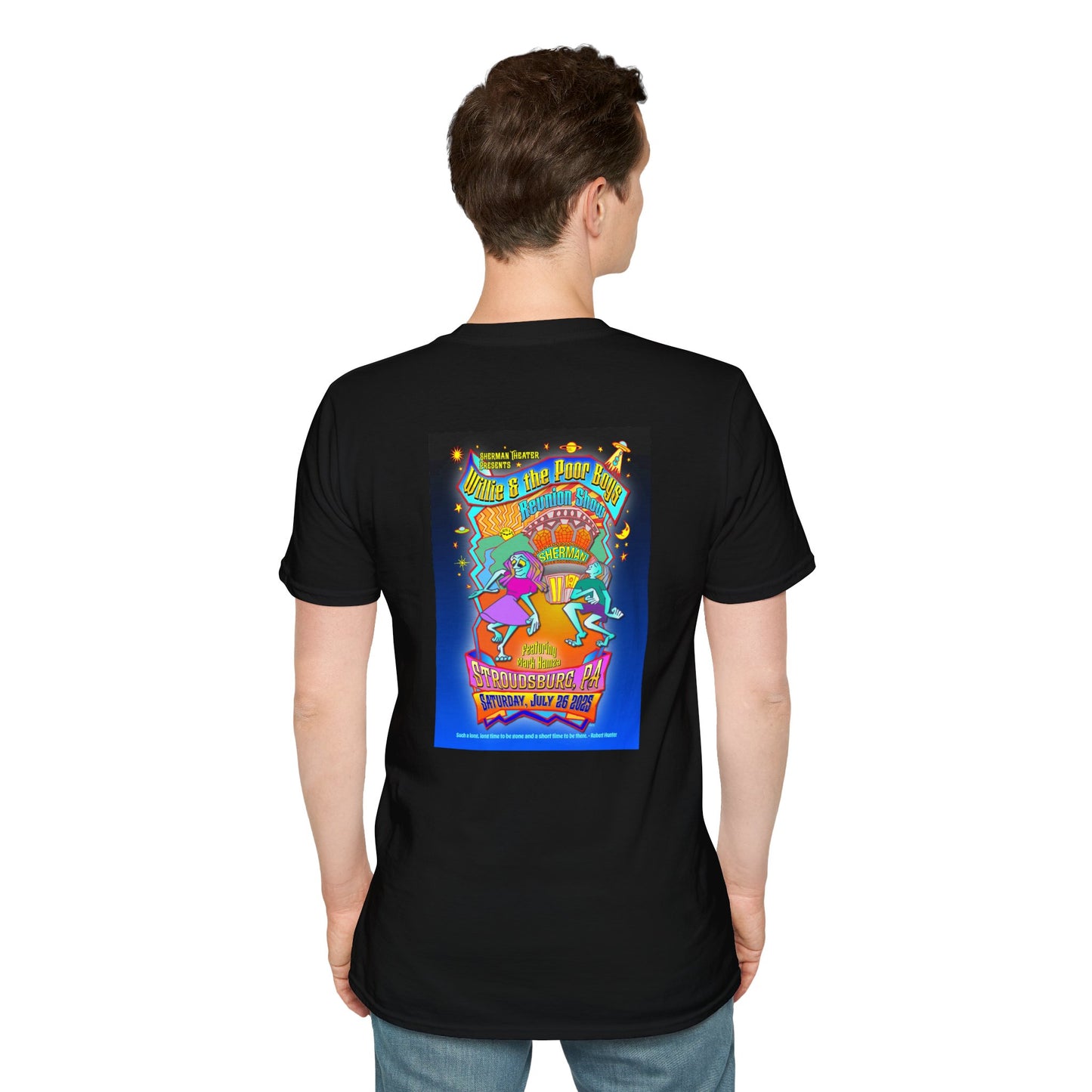 Solid Colors – 2025 Reunion Tee with Hand-Drawn Back Design and Pocket-Size Front Logo Softstyle T-Shirt (Various Colors Available)