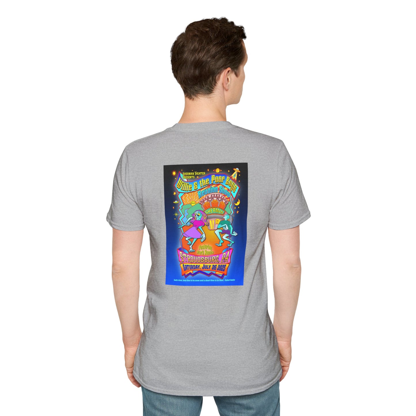 Solid Colors – 2025 Reunion Tee with Hand-Drawn Back Design and Pocket-Size Poor Boys Logo Softstyle T-Shirt (Various Colors Available)