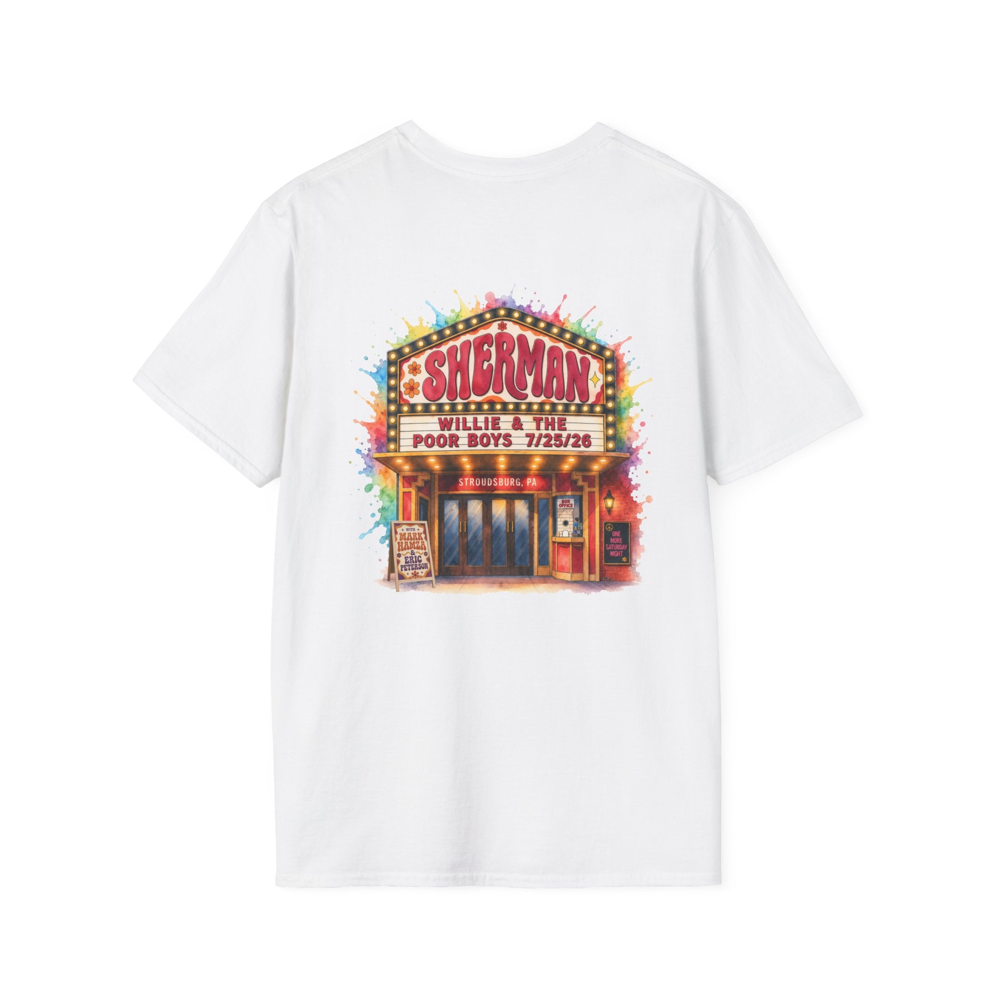 Unisex Willie & The Poor Boys Color Splash Sherman Reunion 2026 Sherman Theater Softstyle T-Shirt