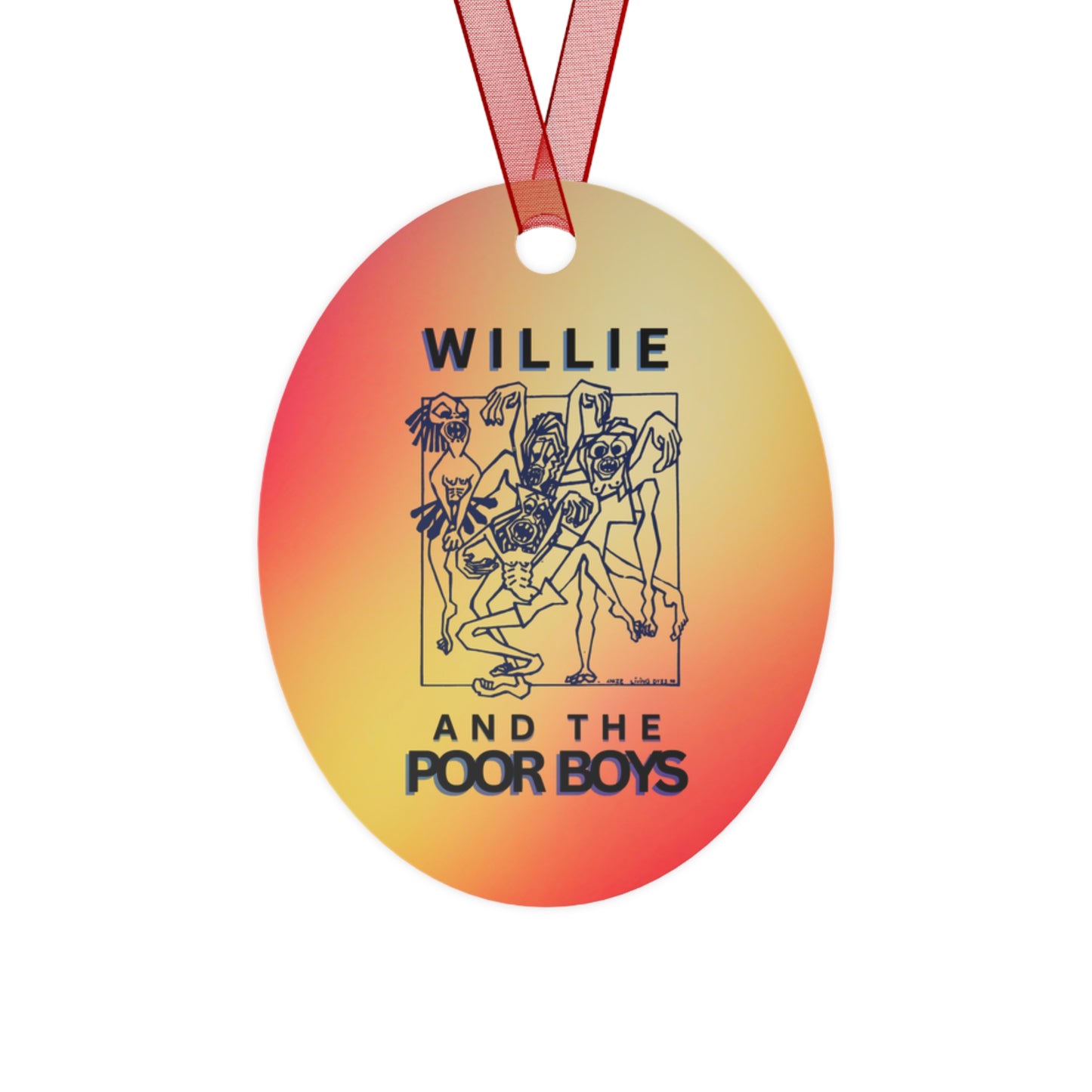 Willie & The Poor Boys Reunion Ornament – 2-Sided Metal Keepsake (Round, Bell, Oval, Tree)