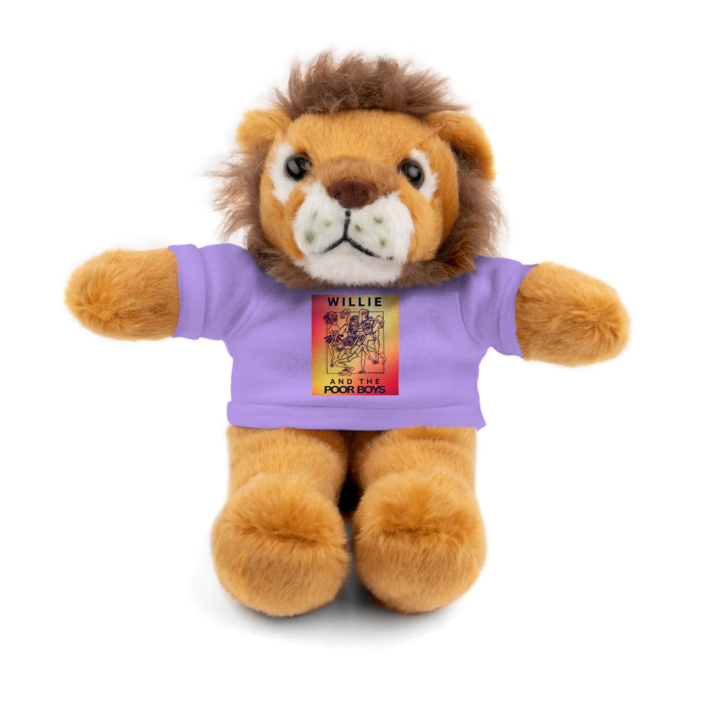 Willie & The Poor Boys 8" Plush Stuffed Animal – Choose 1 of 6 with Colorful T-Shirt