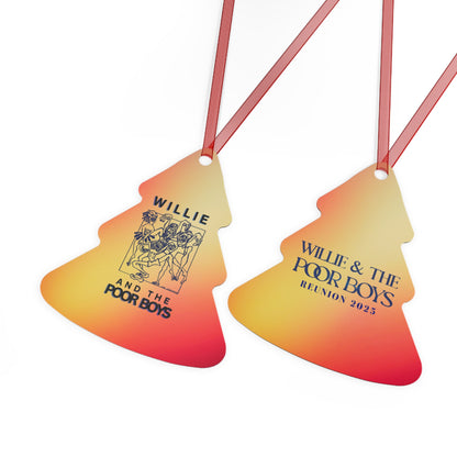Willie & The Poor Boys Reunion Ornament – 2-Sided Metal Keepsake (Round, Bell, Oval, Tree)