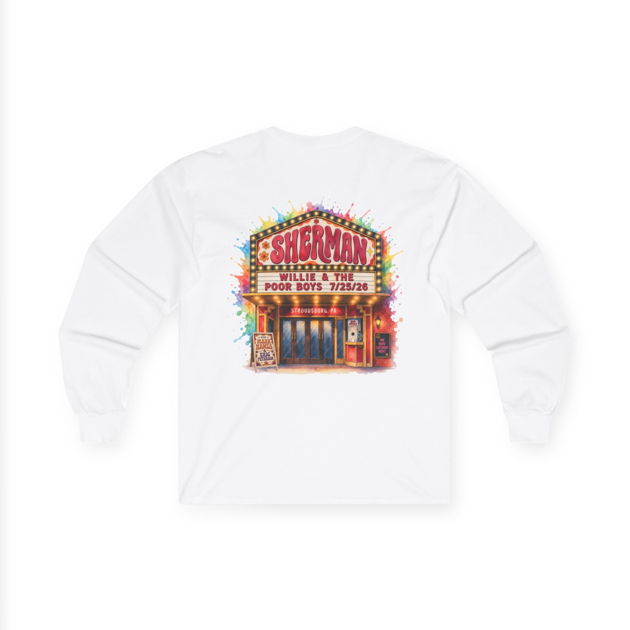 Medium Weight Long Sleeve Tee - Willie & The Poor Boys Sherman Reunion Artwork