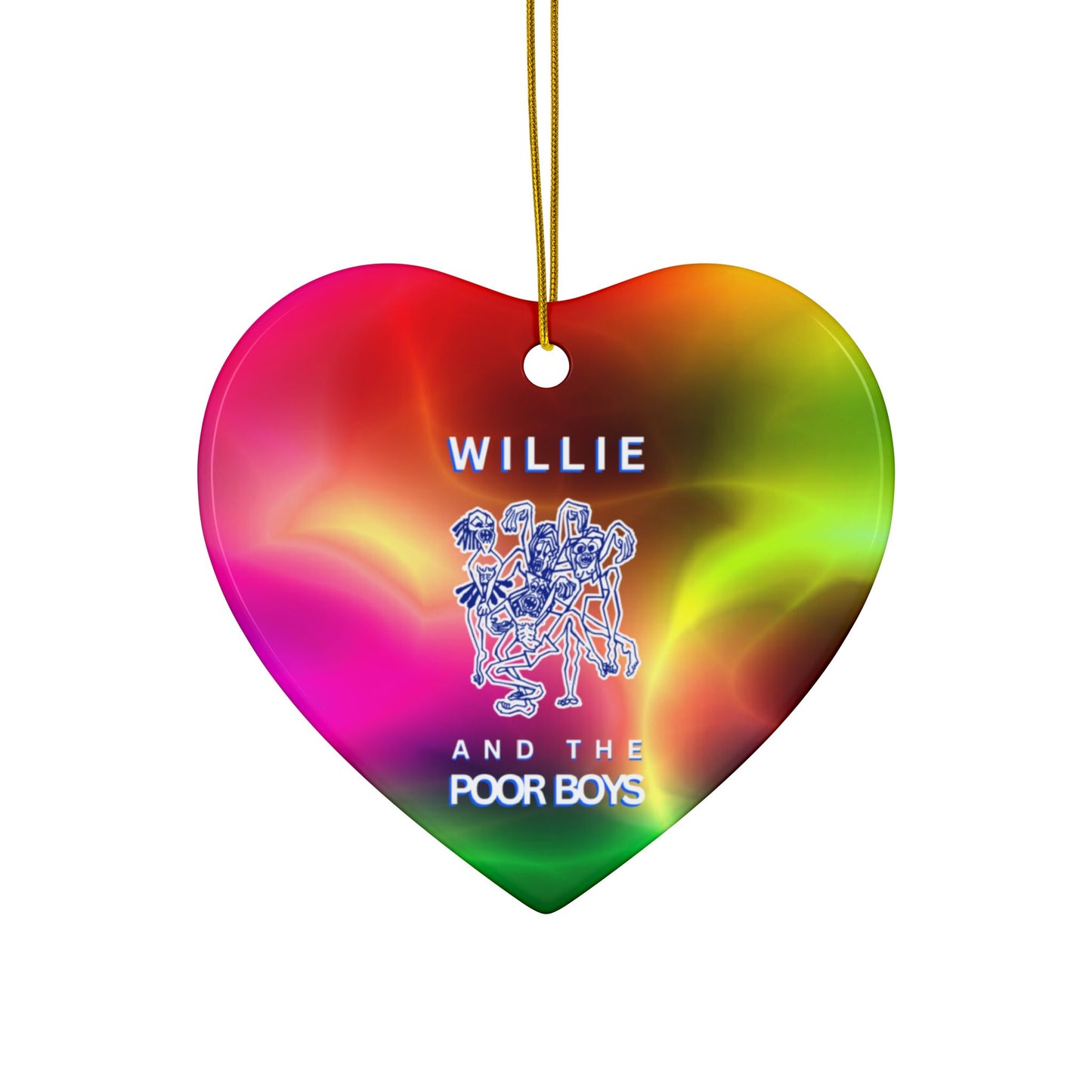 Double-Sided Ceramic Keepsake Ornament  - Willie & The Poor Boys Logo (Circle, Heart, Star, Snowflake)