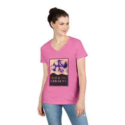 Ladies' V-Neck – Vintage Band Photo Front & 40 Years of Music & Memories Back (Various Colors Available)
