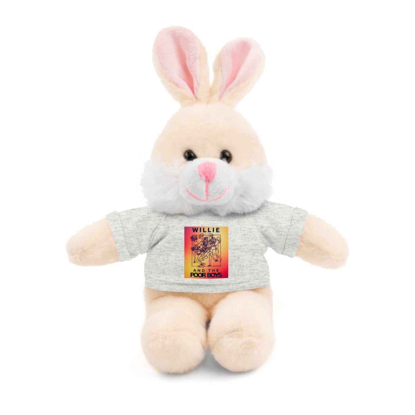 Willie & The Poor Boys 8" Plush Stuffed Animal – Choose 1 of 6 with Colorful T-Shirt