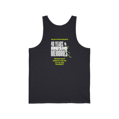 Unisex "Music & Memories" Artwork Back with Logo Front - Jersey Tank Top