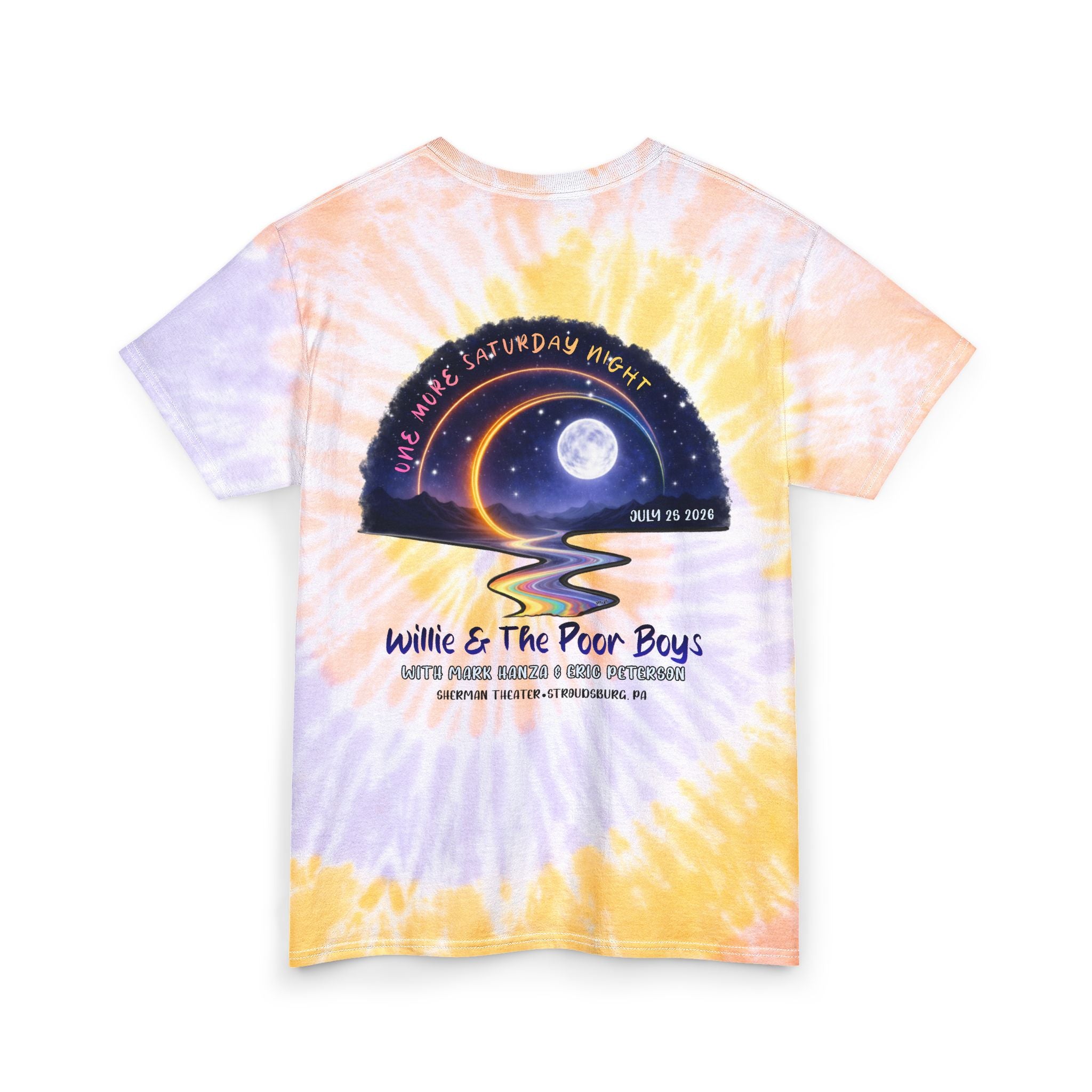 Unisex Willie & The Poor Boys Winding Road Artwork Tie Dye Softstyle Cotton Tee